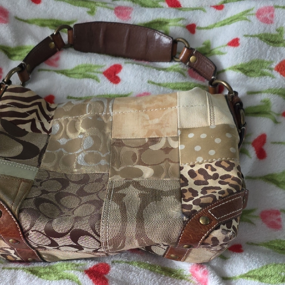 Patchwork Beige & Brown Shoulder Bag - image 4
